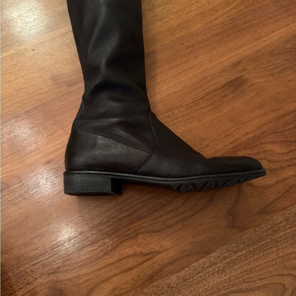 Stuart Weitzman Black Over-the-Knee Leather Boots